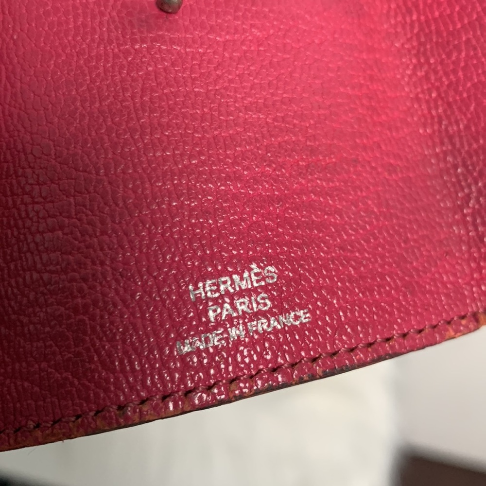 Authentic Hermes Bearn pink soft leather 4-ring key pouch key case key holder - Picture 13 of 17